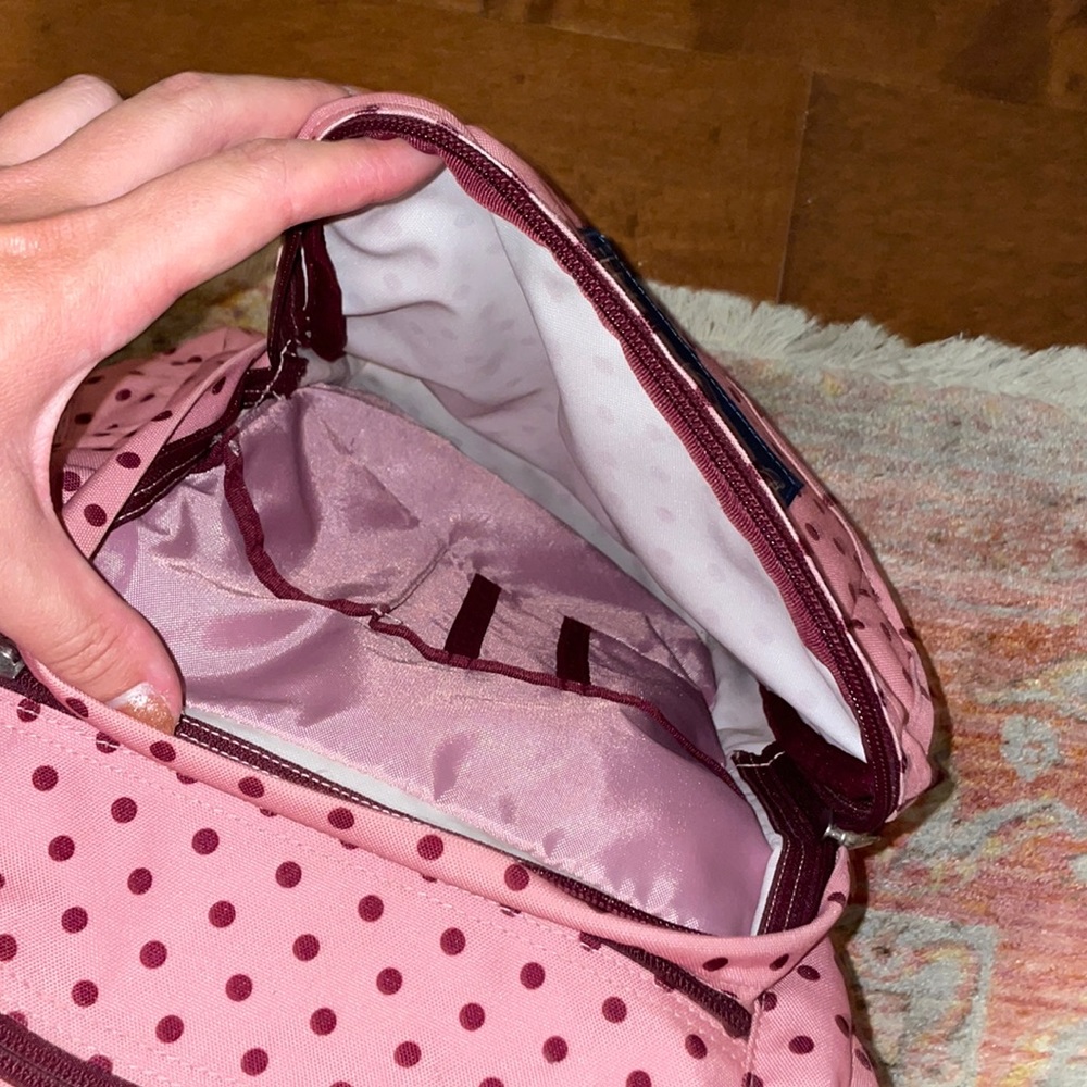 Jansport Pink Polka Dot School Backpack W Laptop Zipp… Gem